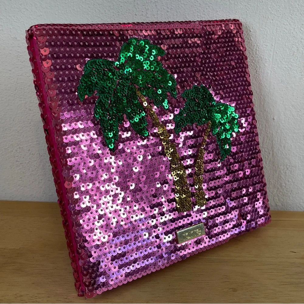 Tarte Palm Trees & Ocean Breeze Sequin Magnetic Cosmetic Makeup Palette Case NIB
